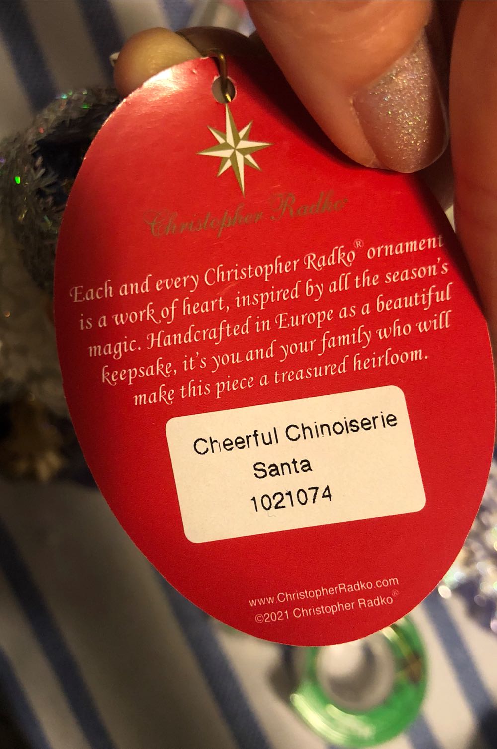 Cheerful Chinoiserie Santa  ornament collectible - Main Image 2