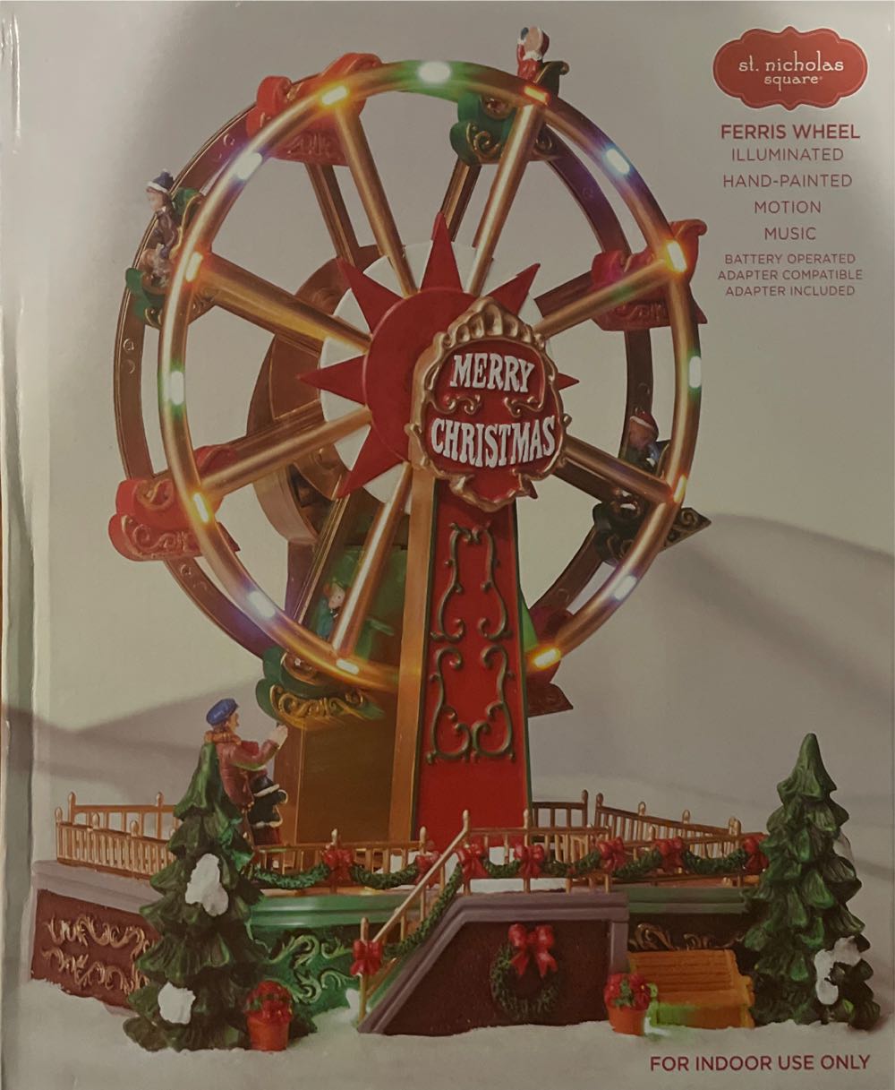 St Nicholas Square Ferris Wheel Illuminated Motion Music 8 Songs New In Box !  ornament collectible [Barcode 400693974280] - Main Image 3