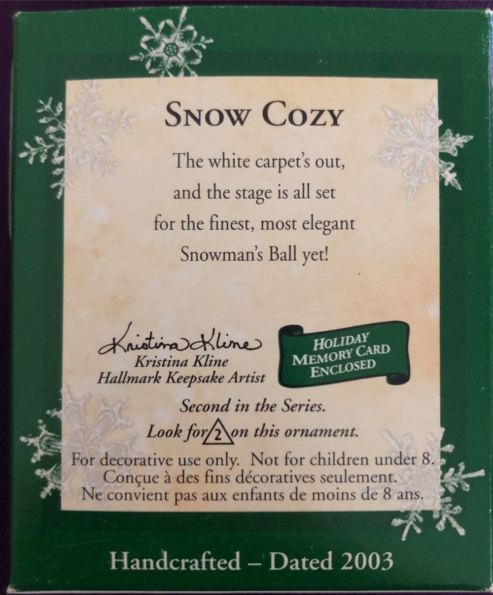 Snow Cozy #2 - Repaint - Snow Cozy (Miniature) ornament collectible [Barcode 015012722819] - Main Image 2