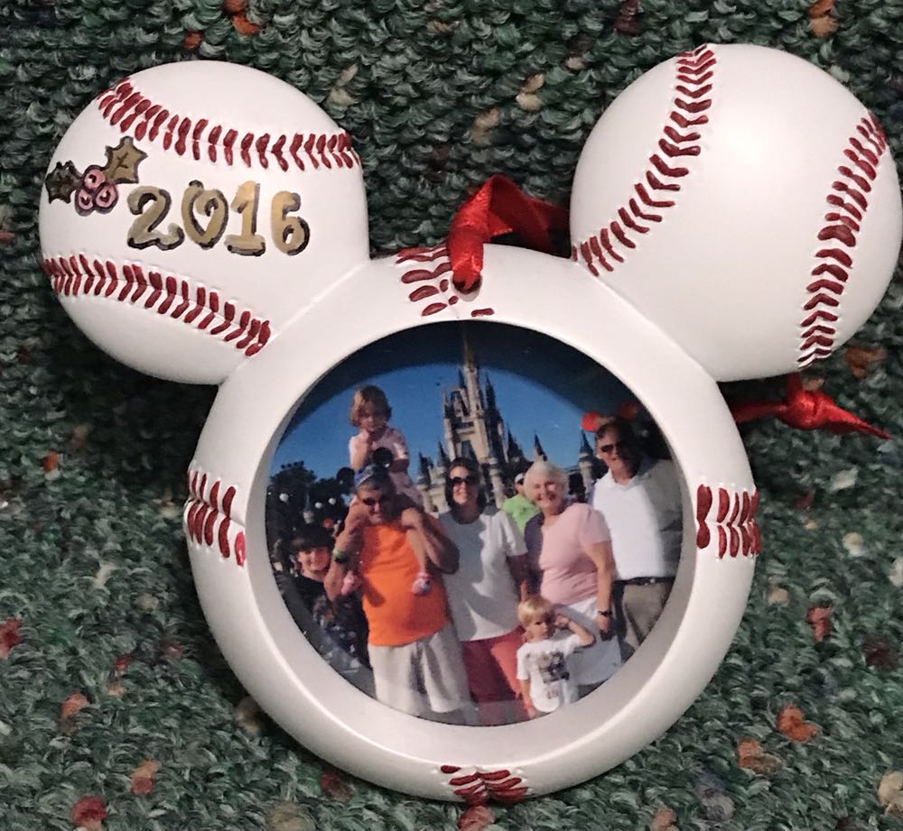 Baseball Mickey Ears PhotoFrame - Disney Parks Ornament Collection (Baseball: PhotoFame) ornament collectible - Main Image 1