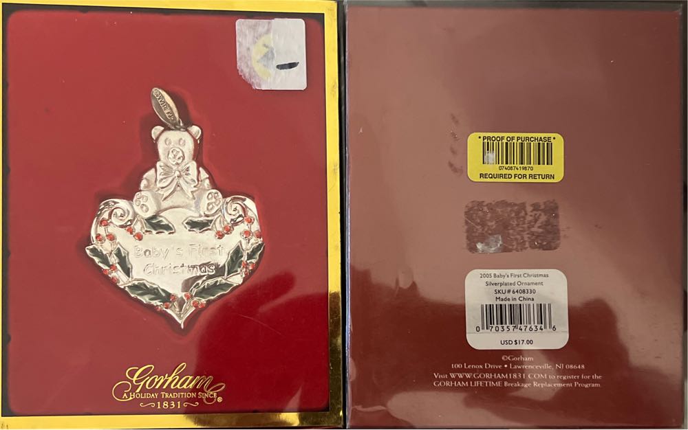 Gorham 2005 Baby’s First Christmas Silverplated  ornament collectible [Barcode 070357476346] - Main Image 2