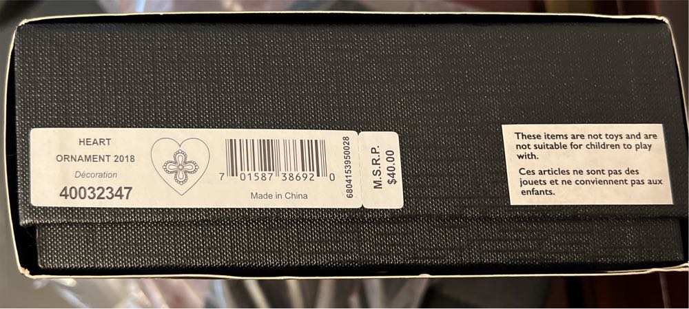 Waterford 2018 Silver Heart Christmas Ornament  ornament collectible [Barcode 701587386920] - Main Image 3