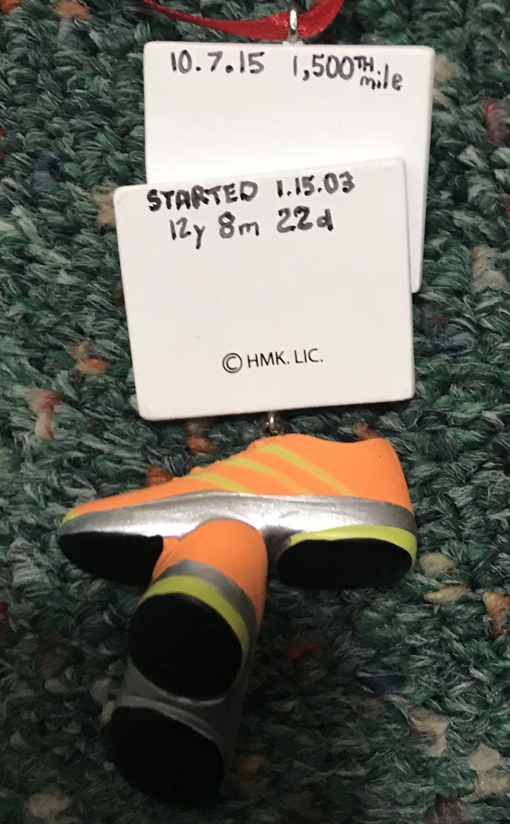 1,500 Miles And Counting  (Running: Personalized) ornament collectible - Main Image 2