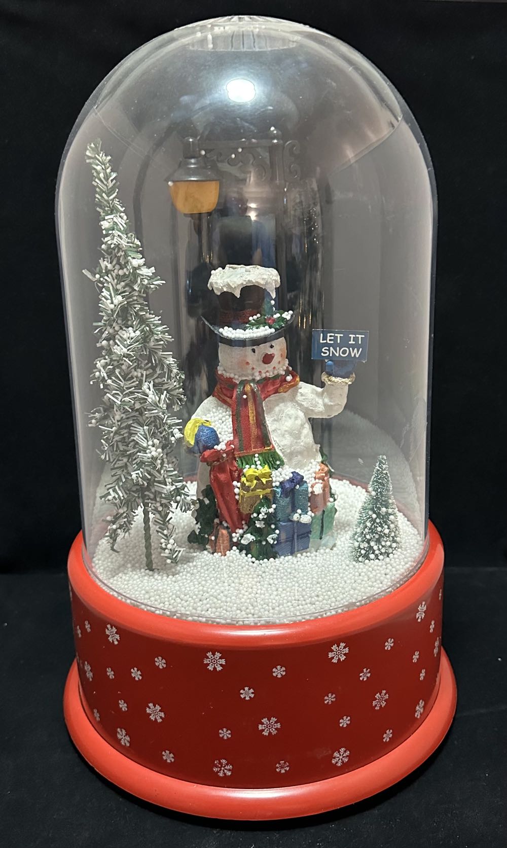 Sneeuwman In Stolp Met Wervelende Sneeuw En Muziek ornament collectible - Main Image 1