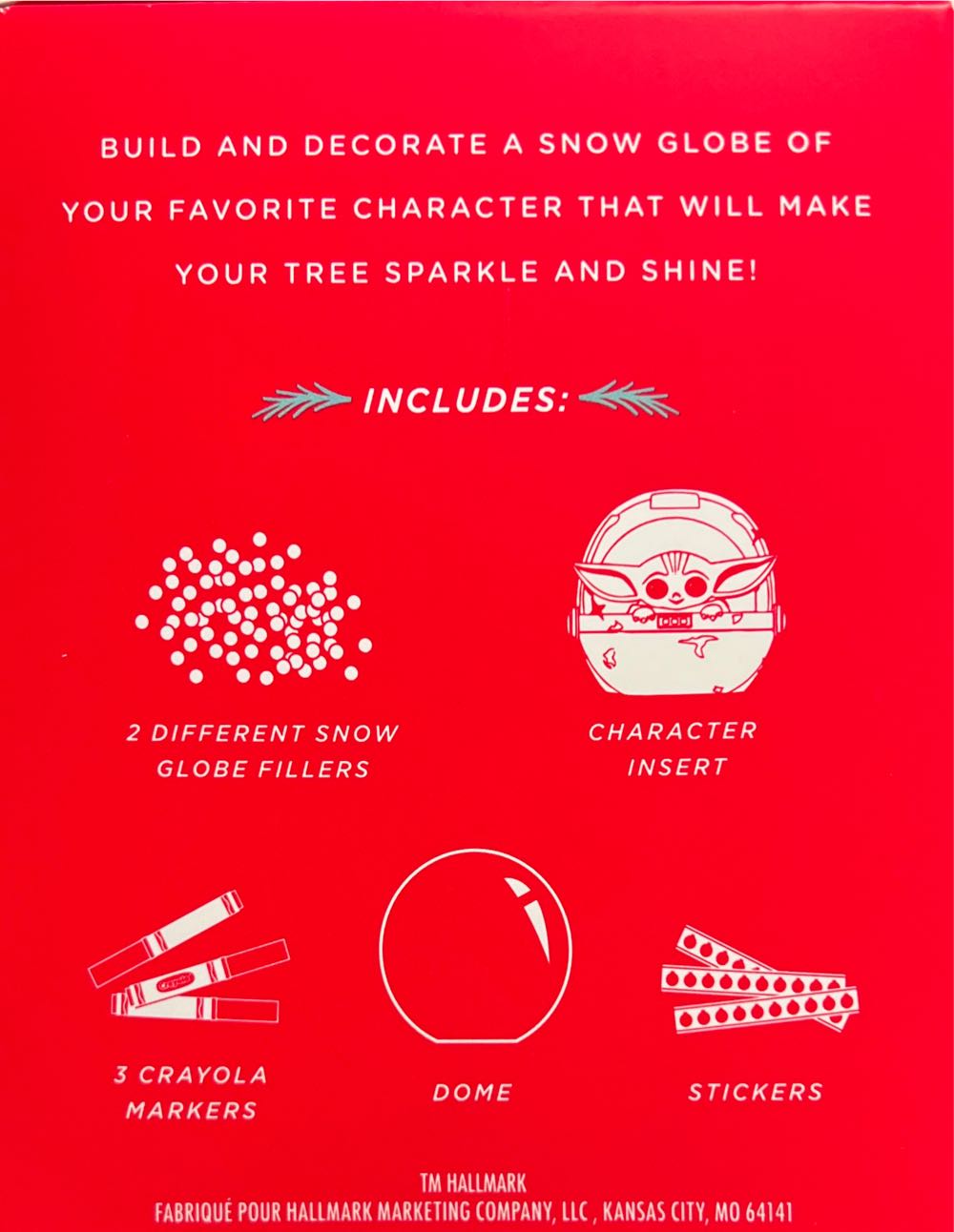 Hallmark Star Wars: The Mandalorian The Child Build-your-own Crayola Snow Globe Kit May The 4th Be With You - Star Wars The Mandalorian (Star Wars) ornament collectible [Barcode 763795712502] - Main Image 3