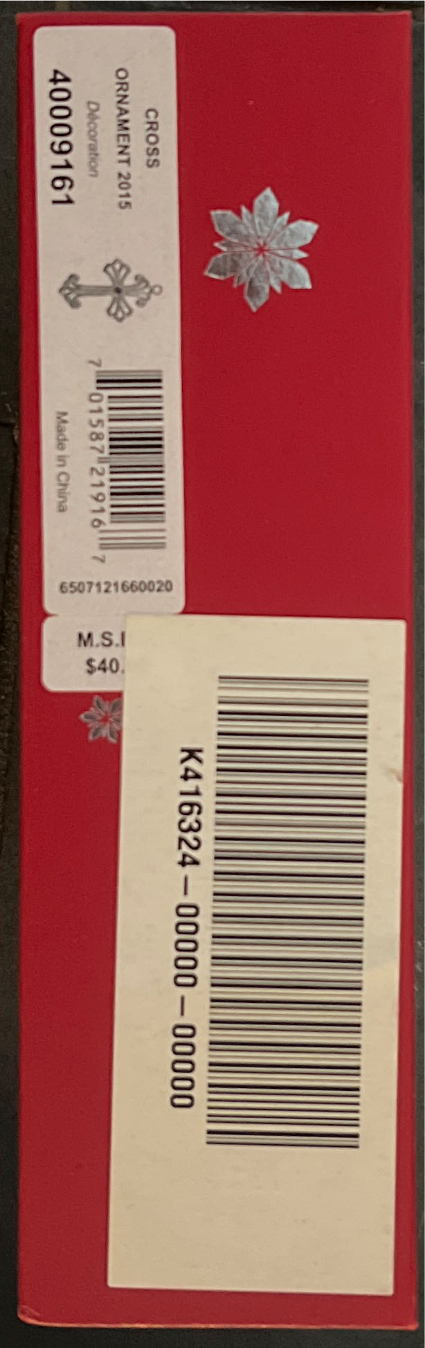 Waterford 2015 Christmas Cross Ornament  ornament collectible [Barcode 701587219167] - Main Image 2
