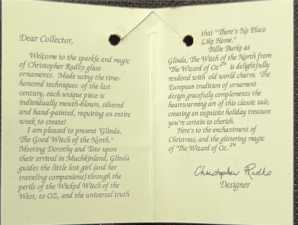 Glinda, The Good Witch of the North - Wizard Of Oz ornament collectible [Barcode 645001154750] - Main Image 4