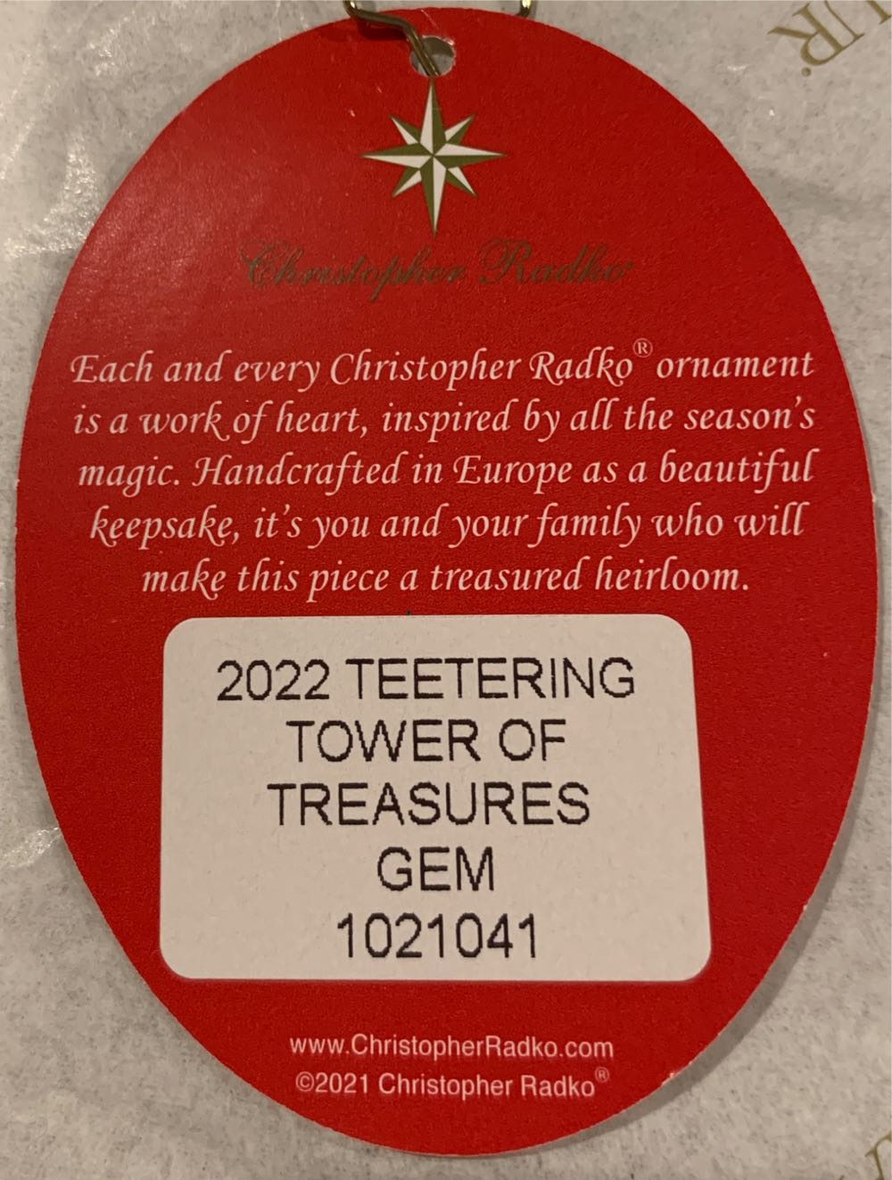 2022 Teetering Tower Of Treasures Gem - Radko 1021041 (Snow Man) ornament collectible - Main Image 3