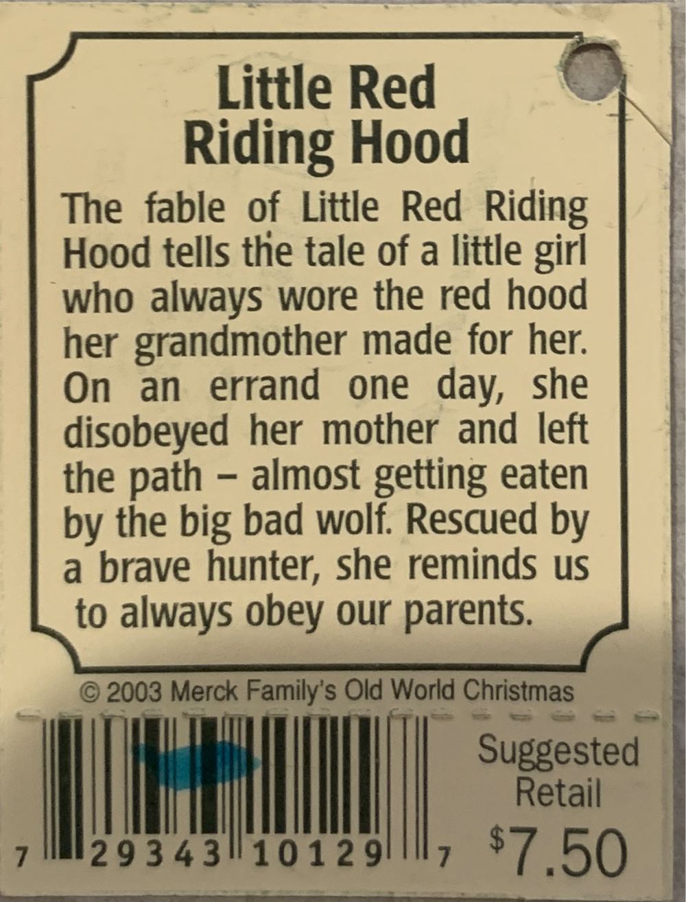 Little Red Riding Hood - Storybook (Storybook) ornament collectible [Barcode 729343101297] - Main Image 4