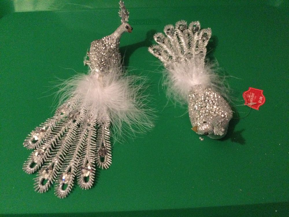 Peacock Silver  ornament collectible - Main Image 2