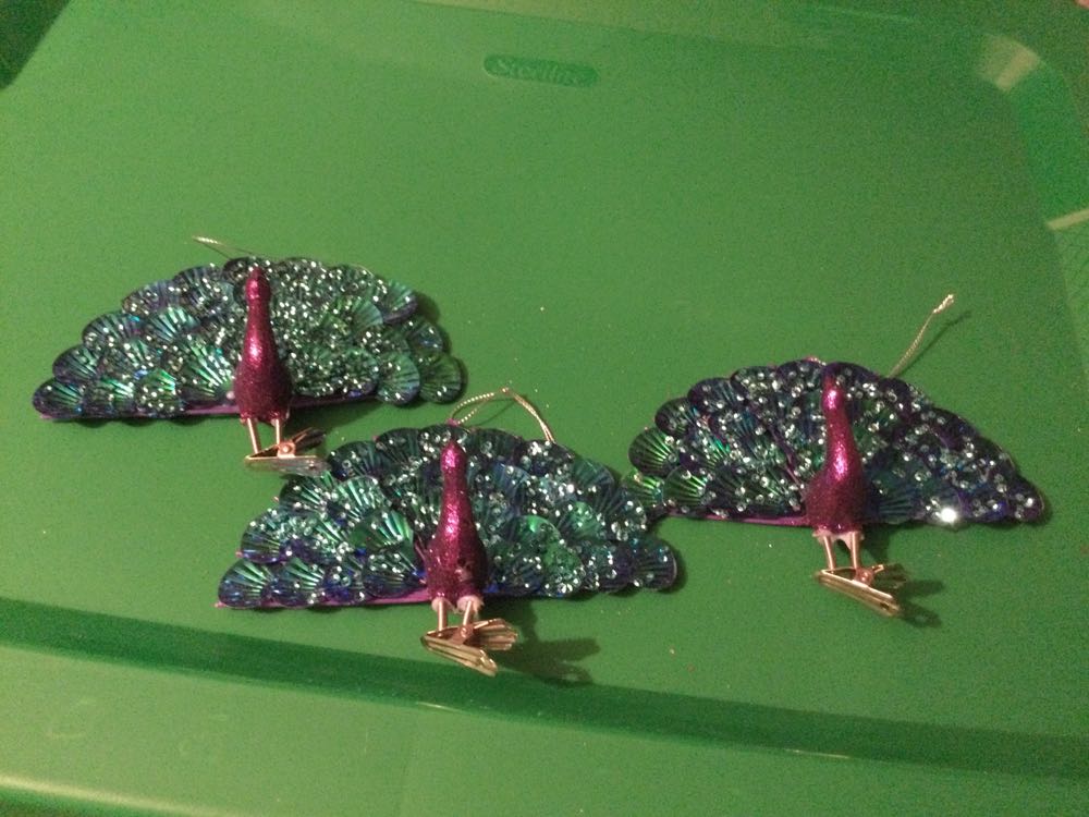 Peacock Magenta, Teal Tail  ornament collectible - Main Image 2