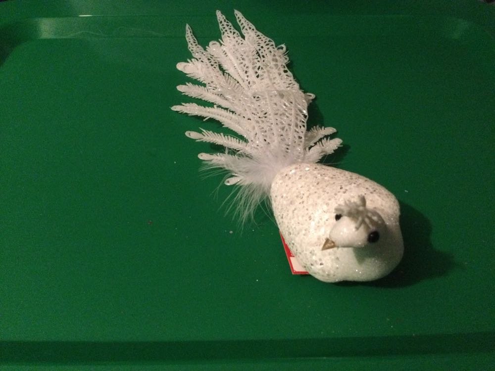 Peacock White Large - Holiday Time ornament collectible - Main Image 2