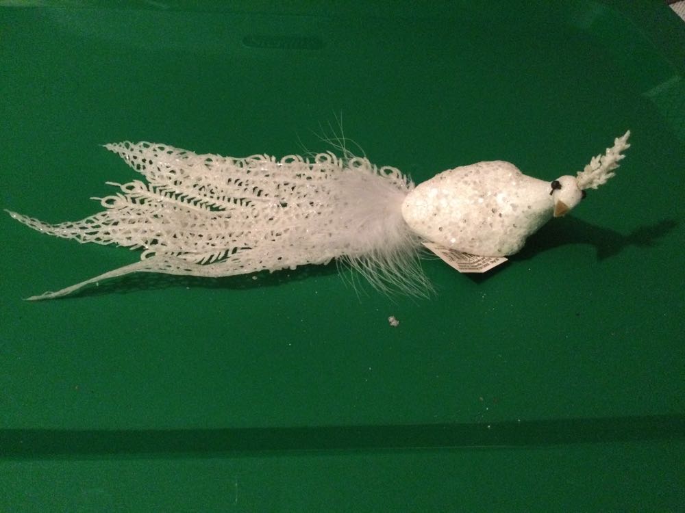 Peacock White - Holiday Time ornament collectible - Main Image 2