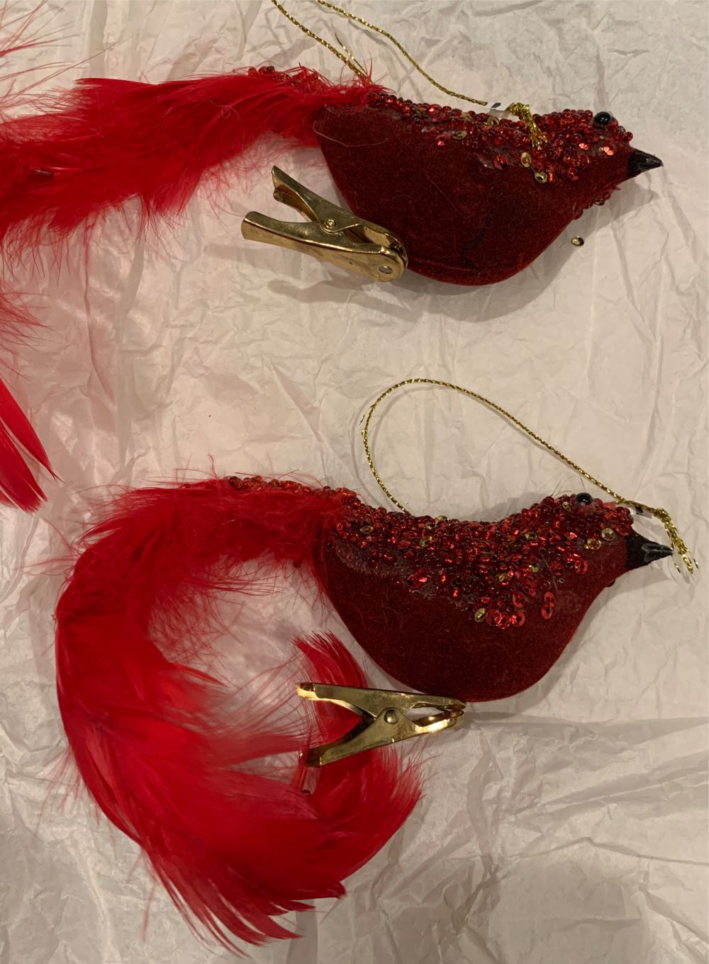 Red Bird Clip On  (Animal) ornament collectible - Main Image 2