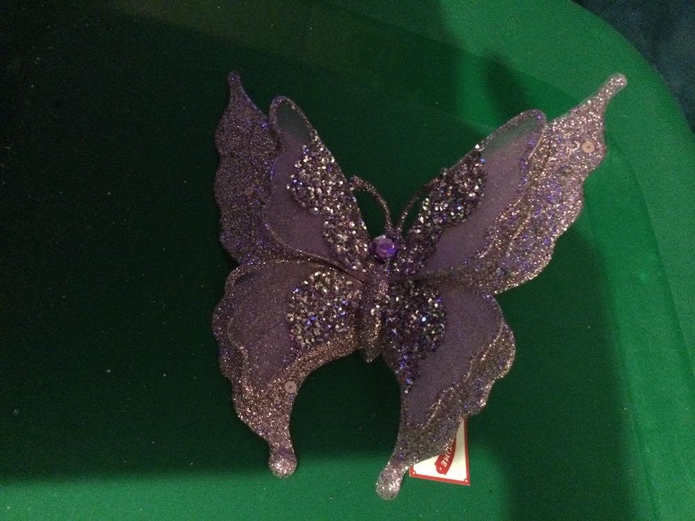 Butterfly Lavendar - Holiday Time ornament collectible - Main Image 2