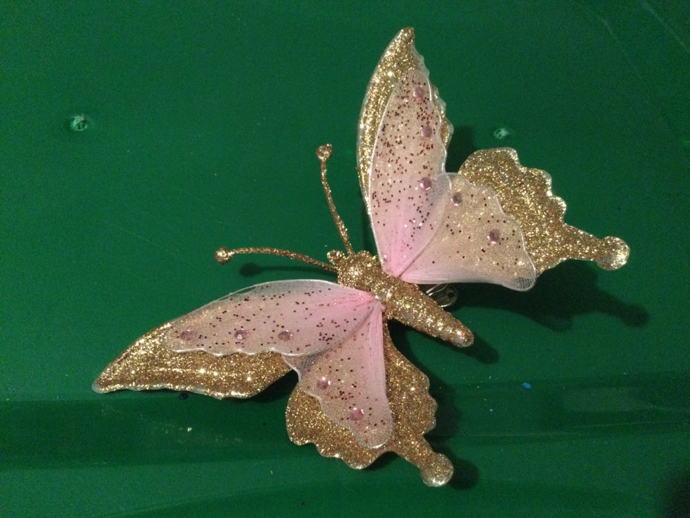 Butterfly Gold with Pink - Holiday Time ornament collectible - Main Image 1