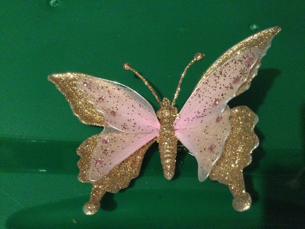 Butterfly Gold with Pink - Holiday Time ornament collectible - Main Image 2