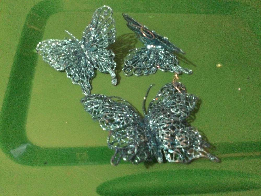 Butterfly Teal  ornament collectible - Main Image 2