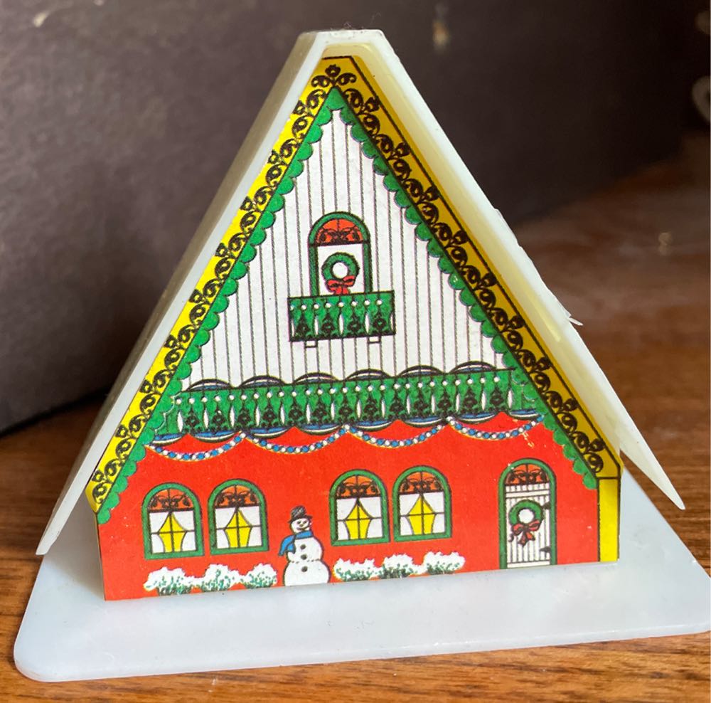 Universal - Red & White House - Snowman - Alpine Village (Light Up Village) ornament collectible - Main Image 1