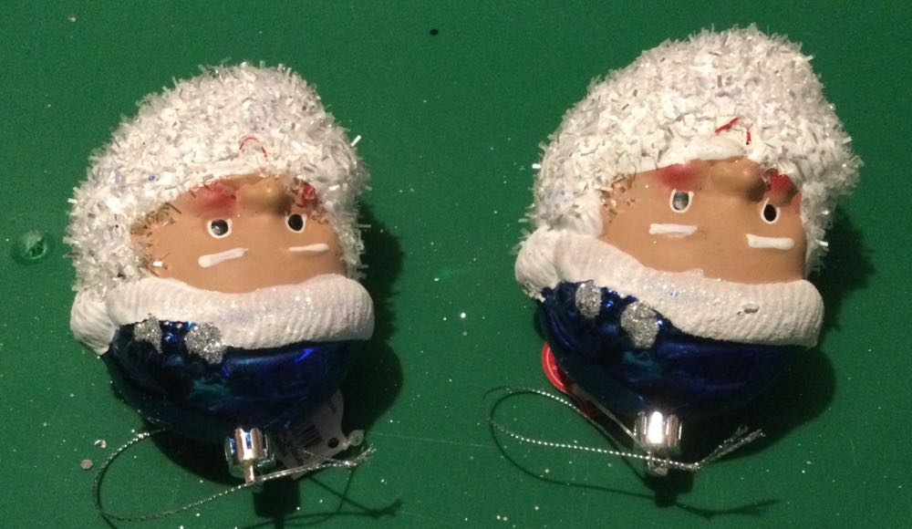 Santa Head Blue - Holiday Time ornament collectible - Main Image 2