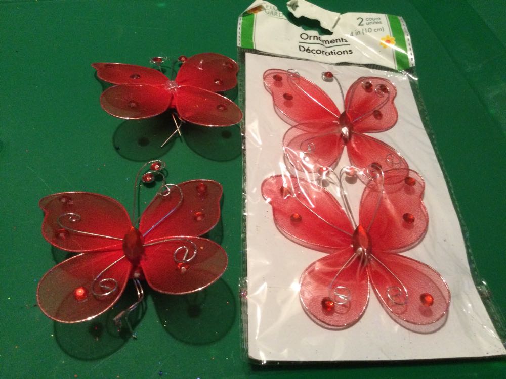 Butterfly Red - Floral Garden ornament collectible - Main Image 2
