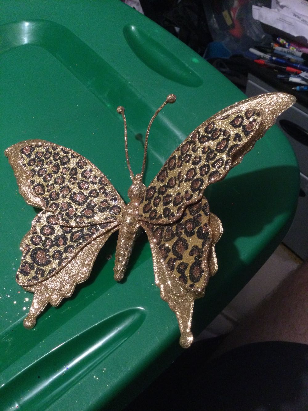 Butterfly Gold with Leopard Print - Holiday Time ornament collectible - Main Image 2