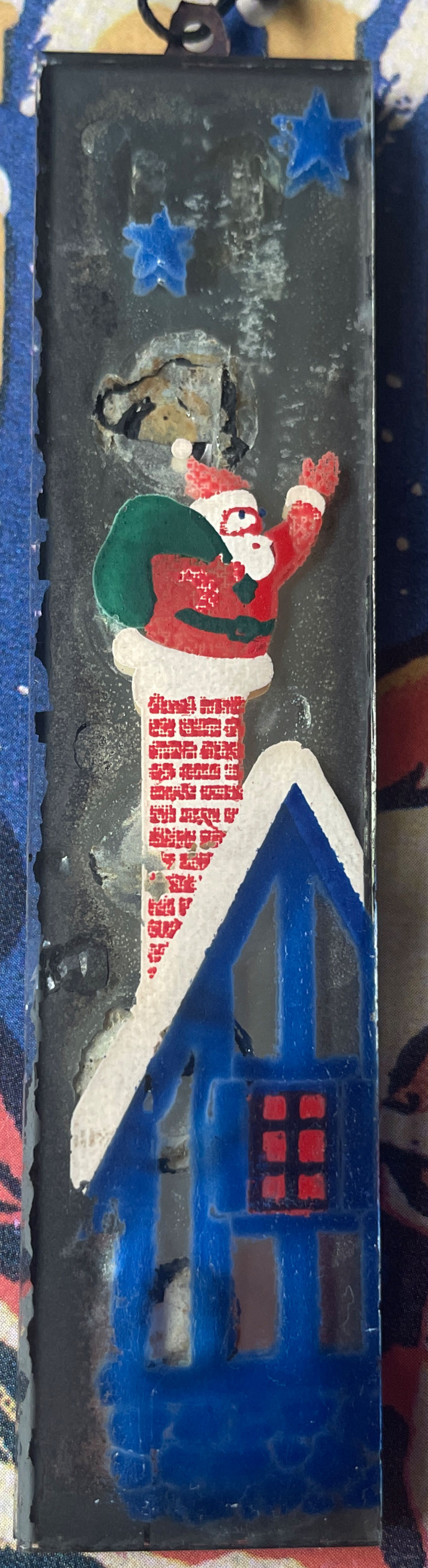 Mirrorette - Santa In Chimney/Angel Above Sleigh - Mirrorette (Painted Mirrors) ornament collectible - Main Image 2