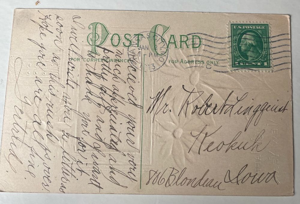 Postcard - “A Happy New Year” - B 126 - New Year (Postcard) ornament collectible - Main Image 2