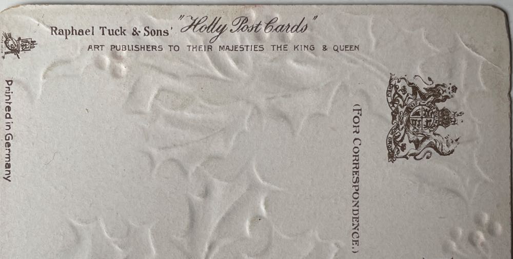 Postcard - Christmas - Ralph Tuck & Sons - “A Happy Christmas”  - Church & Holly - Christmas (Postcard) ornament collectible - Main Image 3