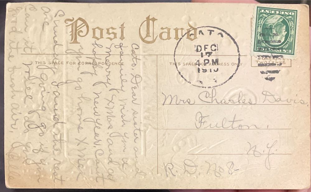 Postcard - Christmas - “Glad Tidings Of Christmas” - Christmas (Postcard) ornament collectible - Main Image 2