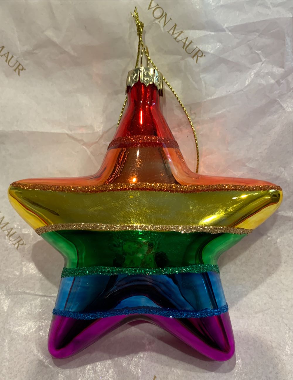 Rainbow Star Ornament  (Pride LGBTQ) ornament collectible - Main Image 2