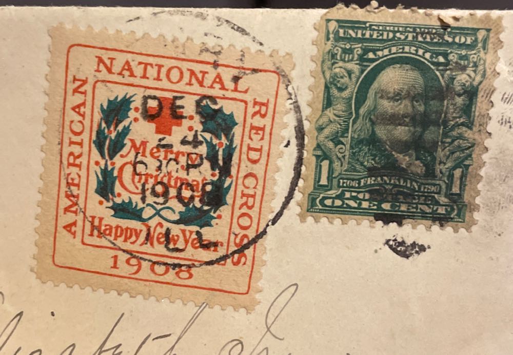 Greeting Card - Christmas - “Merry Thoughts Of You” - Holly And Flowers - Christmas (Greeting Card) ornament collectible - Main Image 4