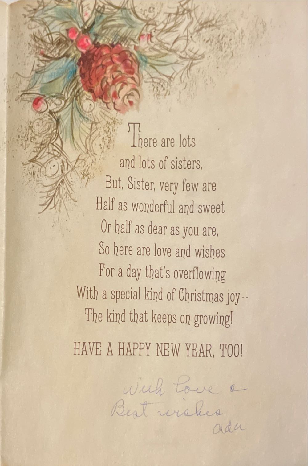 Greeting Card - Christmas - Hallmark - “For A Sweet Sister Merry Christmas” - French Fold - 25X 531-2 - Christmas (Greeting Card) ornament collectible - Main Image 2