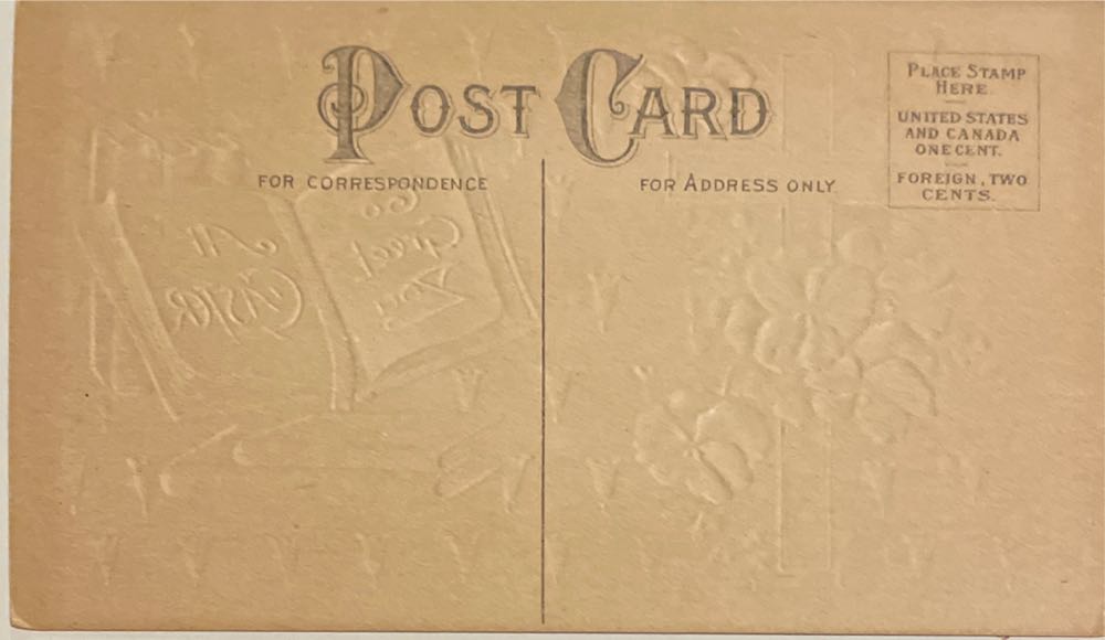 Postcard - Easter - “To Greet You At Easter” - Cross, Pansies, Books - Easter (Postcard) ornament collectible - Main Image 2