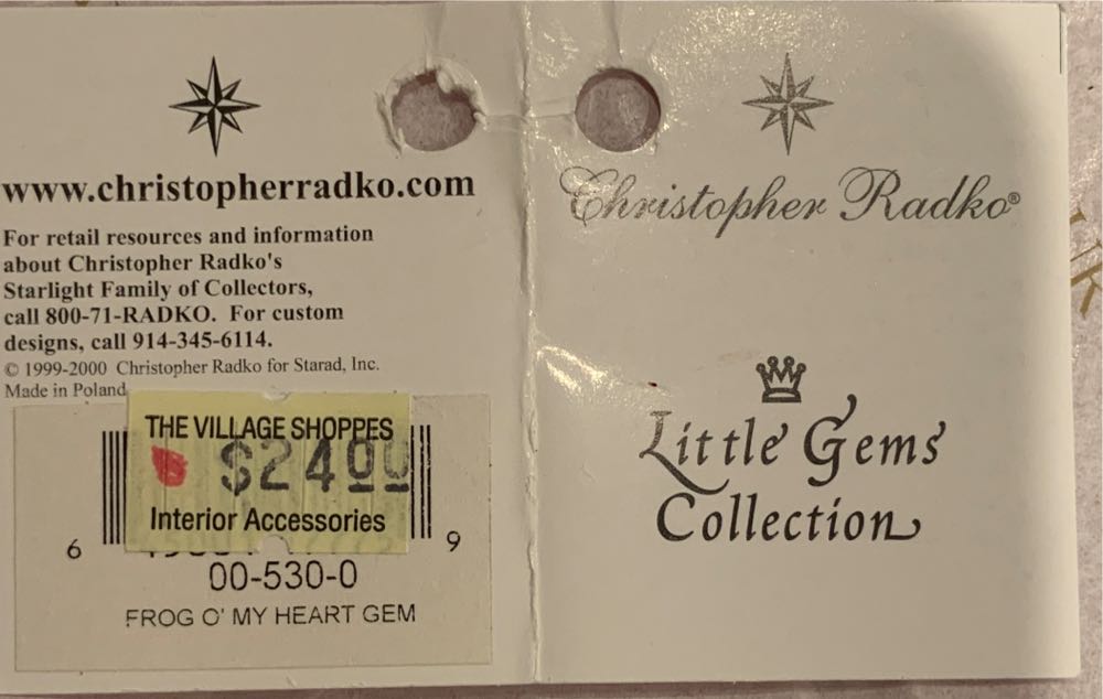 Frog O’ My Heart Gem  (Valentine’s Day) ornament collectible - Main Image 4