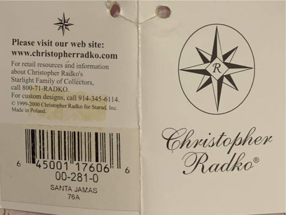 Santa Jamas  (Santa) ornament collectible [Barcode 645001176066] - Main Image 4