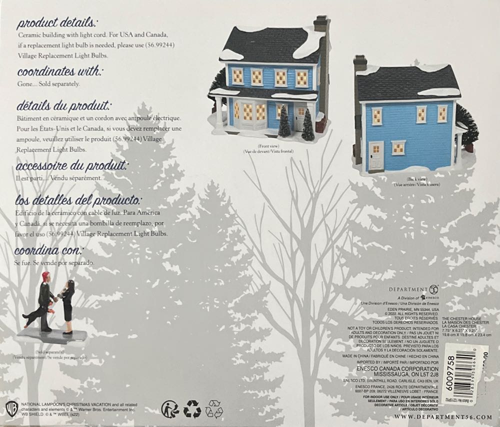 Department 56. National Lampoon’s Christmas Vacation. The Chester House. The Original Snow Village. - National Lampoon’s Christmas Vacation (Department 56: The Chester House) ornament collectible [Barcode 028399306640] - Main Image 2