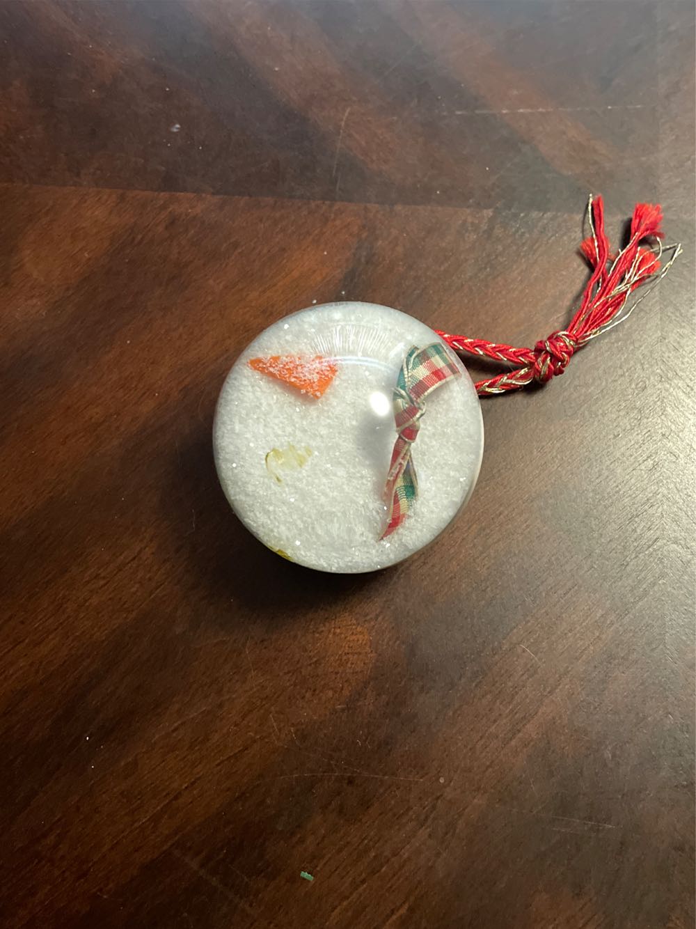 2019 Homemade Snowman In Glass Ball (Will)  ornament collectible - Main Image 2