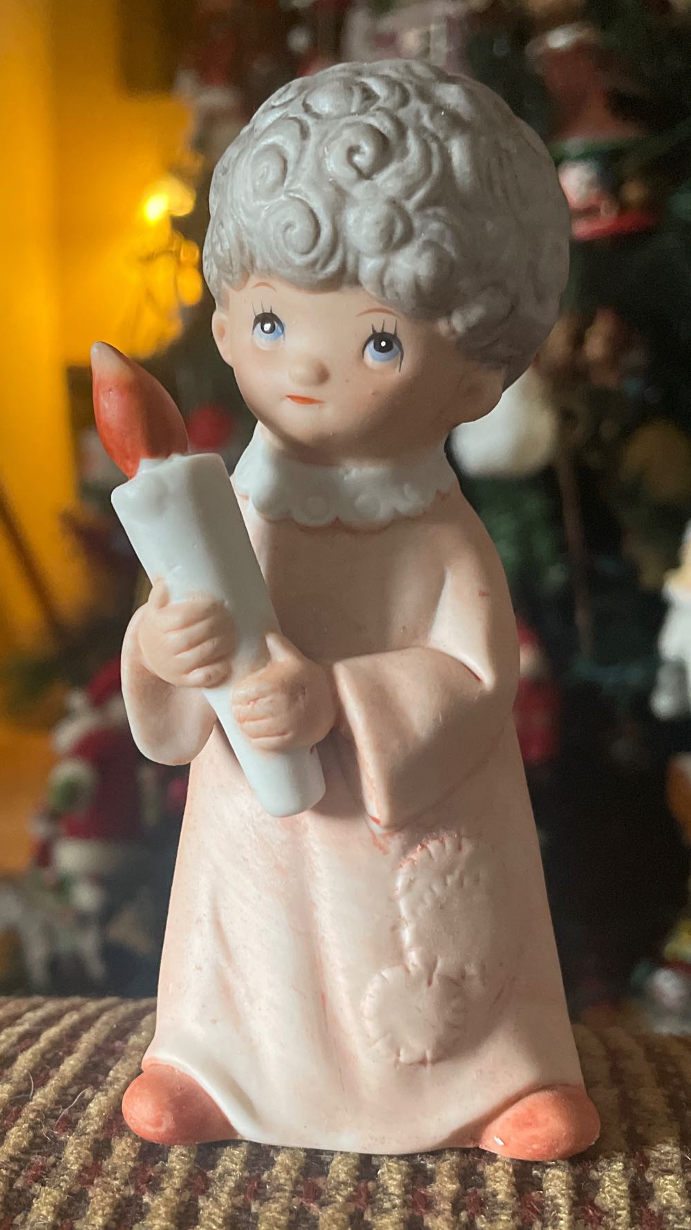 Lefton - Victorian Santa Claus - Orange Coat - Music Box - Plays “O, Tannembaum” - #06879