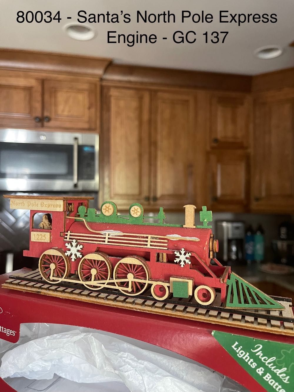 80034 (GC137) Ginger Cottages - Santa’s North Pole Express Engine  ornament collectible - Main Image 1