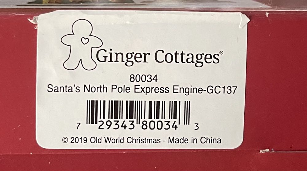 80034 (GC137) Ginger Cottages - Santa’s North Pole Express Engine  ornament collectible - Main Image 2