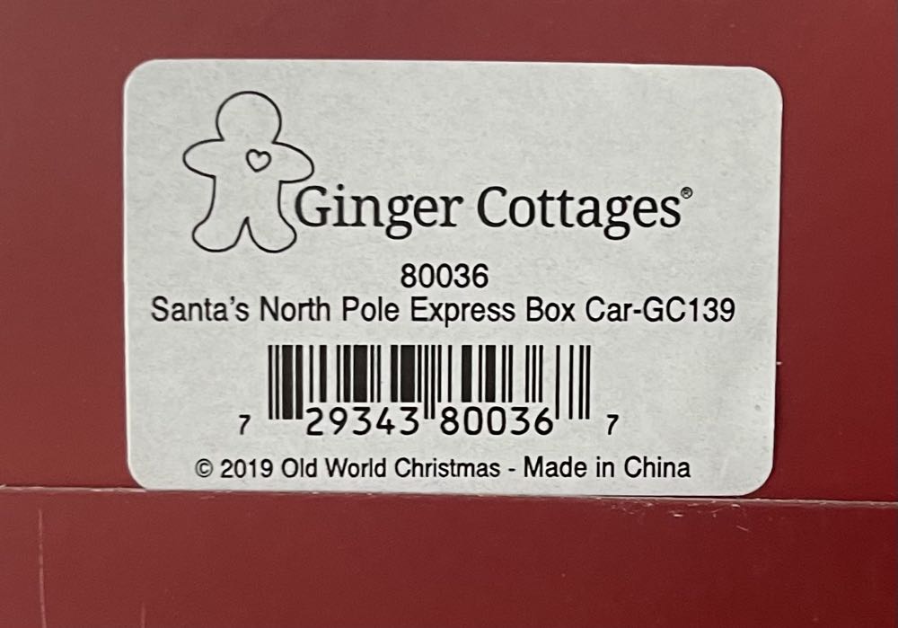 80036 (GC139) Ginger Cottages - Santa’s North Pole Express Box Car  ornament collectible - Main Image 2