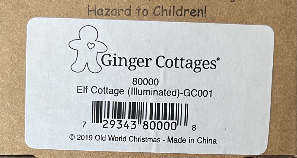 80000 (GC001) Ginger Cottages - Elf Cottage (illuminated)  ornament collectible - Main Image 2