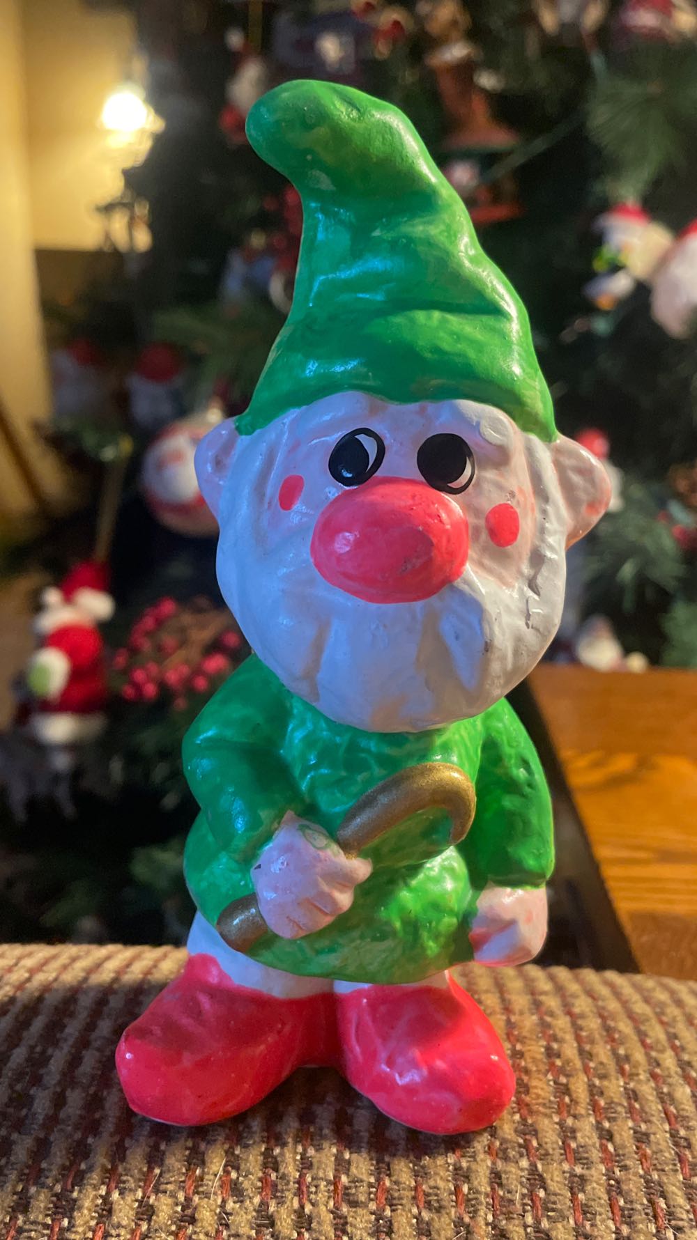 Elf - Neon Green - Standing - Holding Gold Cane - Elf (Figurine) ornament collectible - Main Image 1