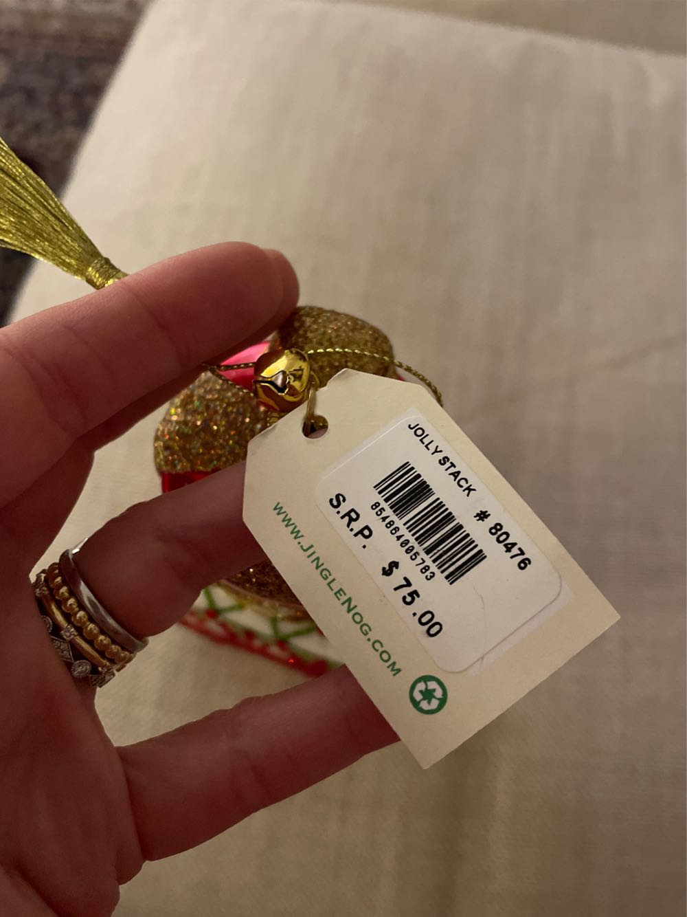 Jingle Nog Jolly Stack  ornament collectible - Main Image 3