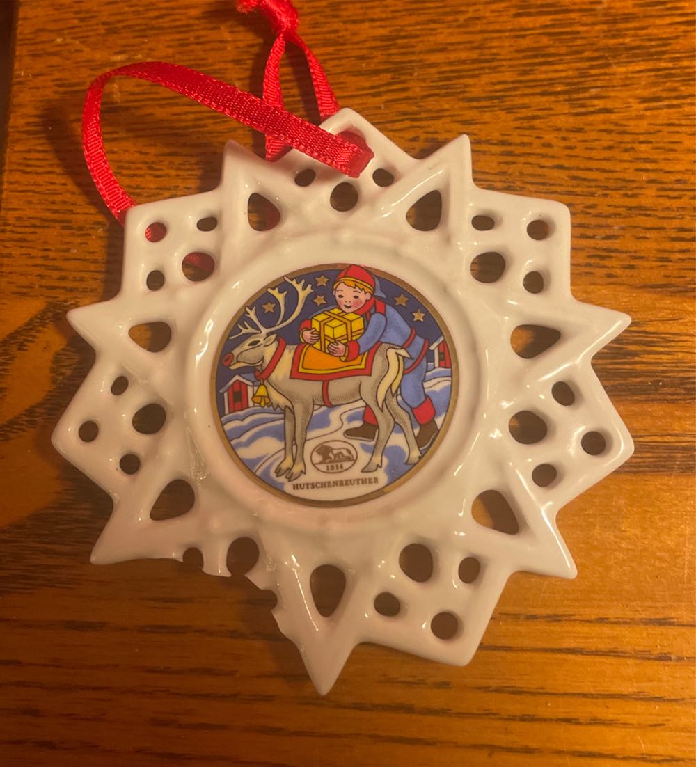 Hutschenreuther - Snowflake - Boy With Reindeer - Snowflake (Annual) ornament collectible - Main Image 1