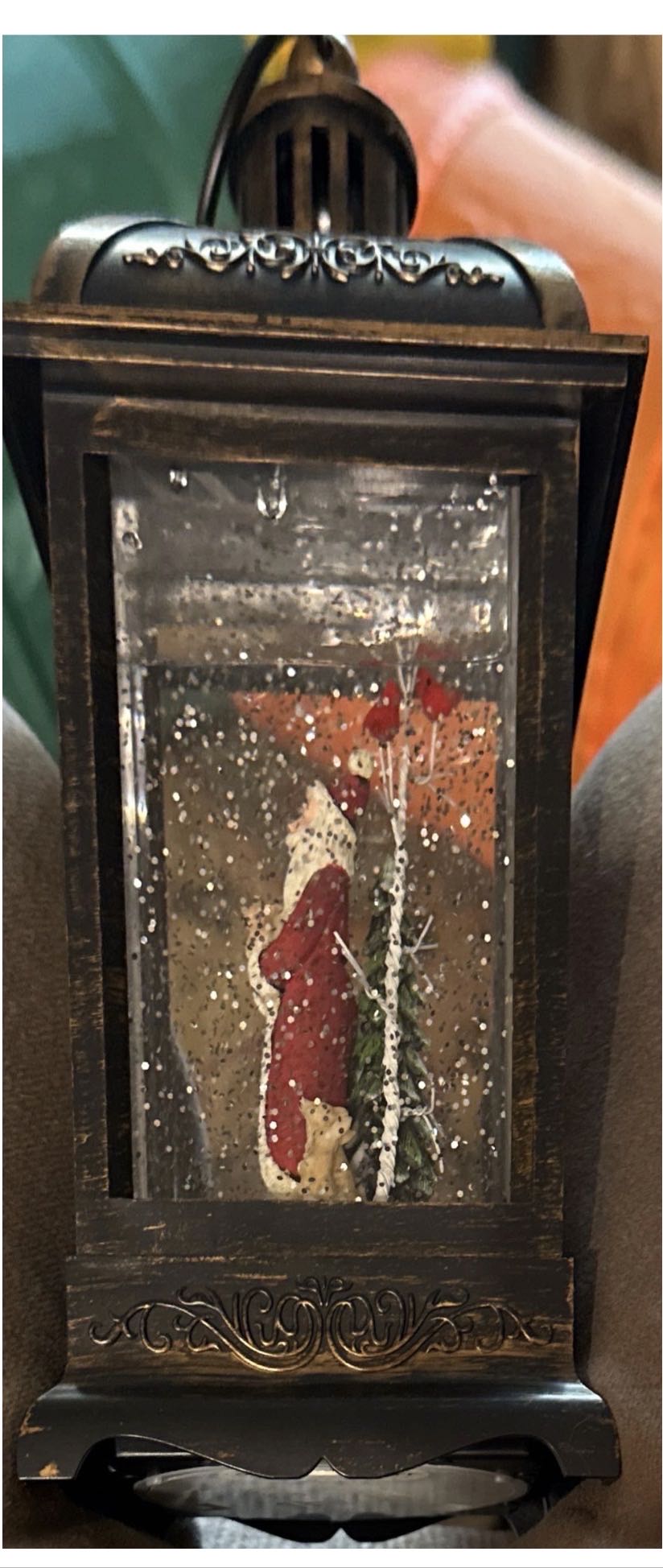 Santa Lantern Water Globe  ornament collectible [Barcode 134285113534] - Main Image 2