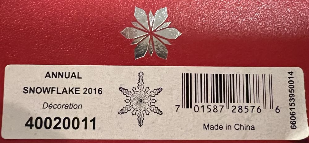 Waterford 2016 Silver Annual Snowflake Ornament  ornament collectible [Barcode 701587285766] - Main Image 3