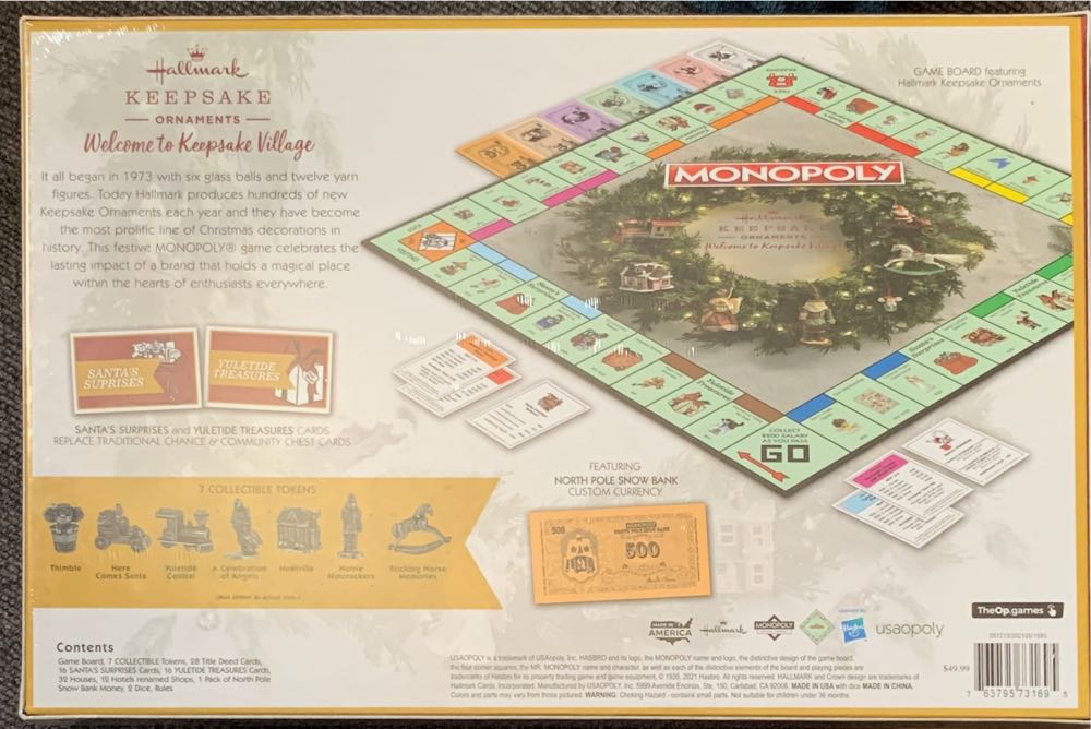 Monopoly Hallmark Keepsake Ornaments  (Games, Toys) ornament collectible [Barcode 763795731695] - Main Image 2