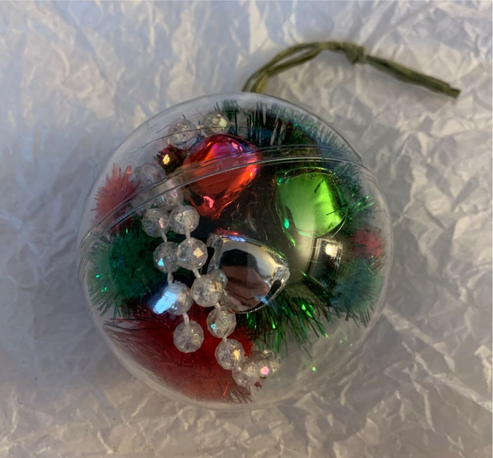 Clear Plastic Ball With Trinkets  ornament collectible - Main Image 2